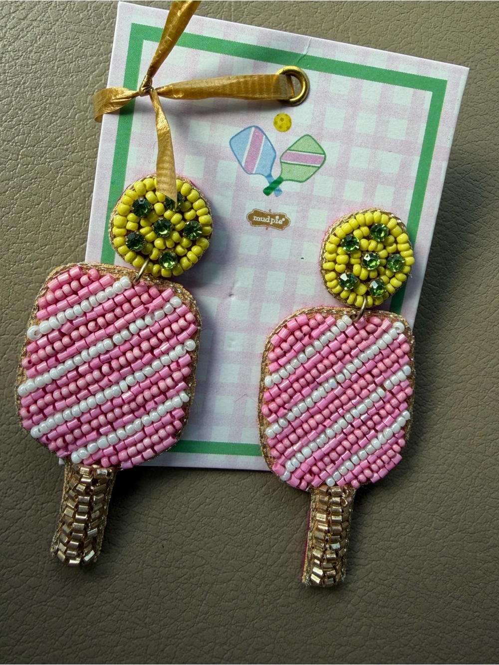 Womens mud pie pickleball lightweight earrings
